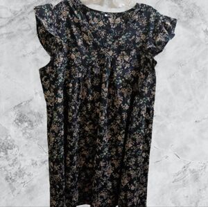 NWOT Floral Black Sleeveless Dress